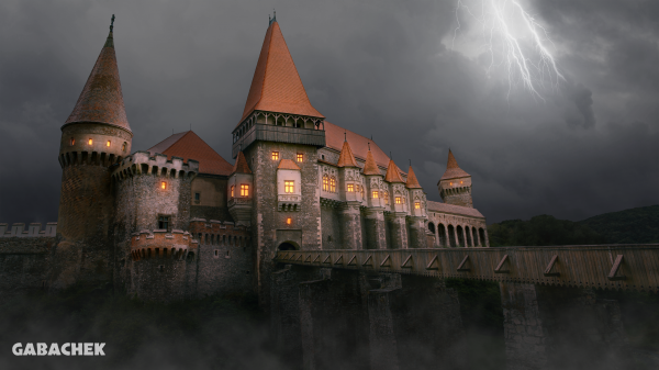 castle,architecture,Gabachek,photo manipulation,CGI,forest