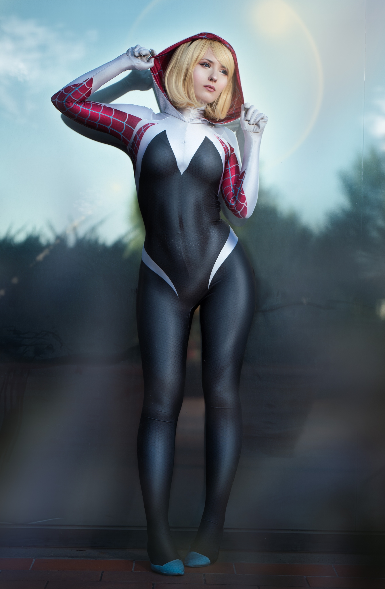 Wallpaper Blue Snow Model Blonde Women Cosplay Gwen Stacy