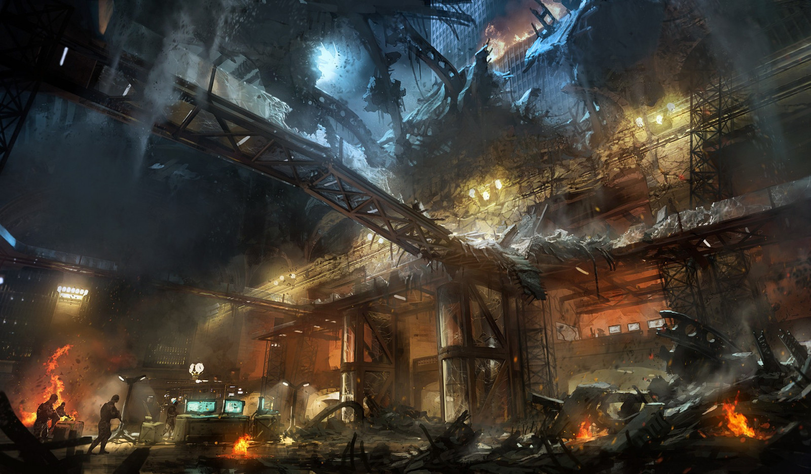 Wallpaper video games, artwork, explosion, Crysis 2, screenshot