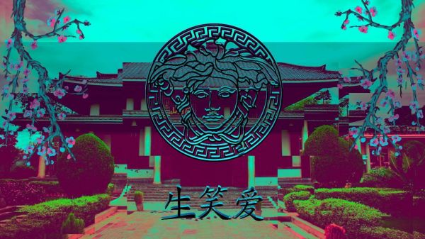 Greek,vaporwave,synthwave,Retrowave,Chinese,cherry blossom