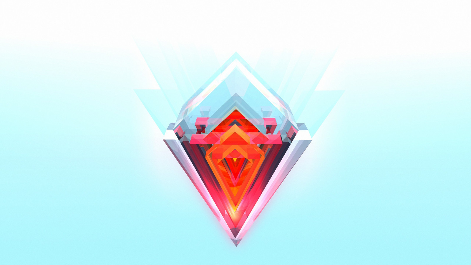 illustration, Digital kunst, abstrakt, hjerte, logo, trekant, gradient, facetter, Justin Maller, mærke, form, mode tilbehør, organ