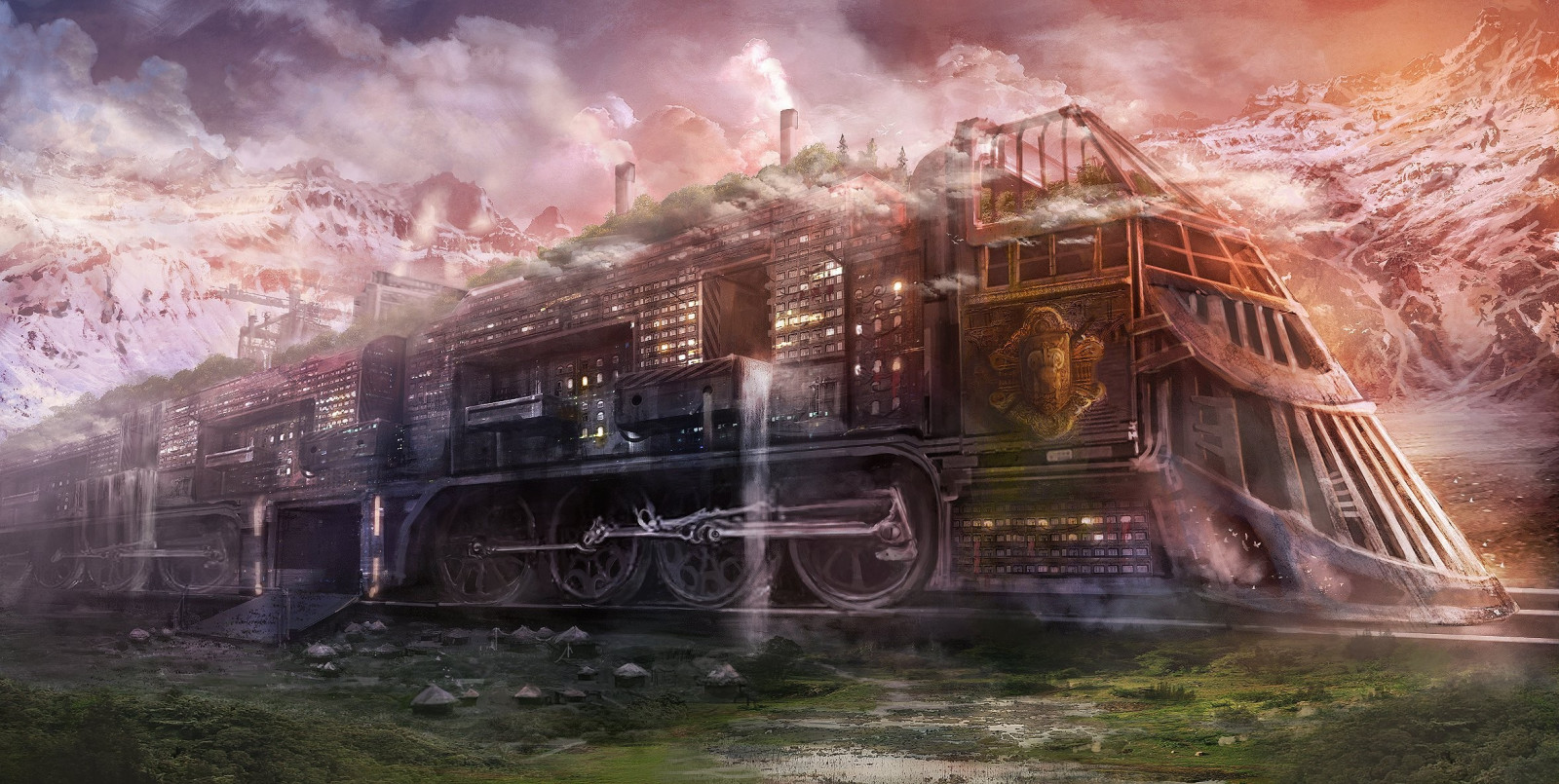 seni fantasi, kendaraan, melatih, steampunk, mengangkut, screenshot