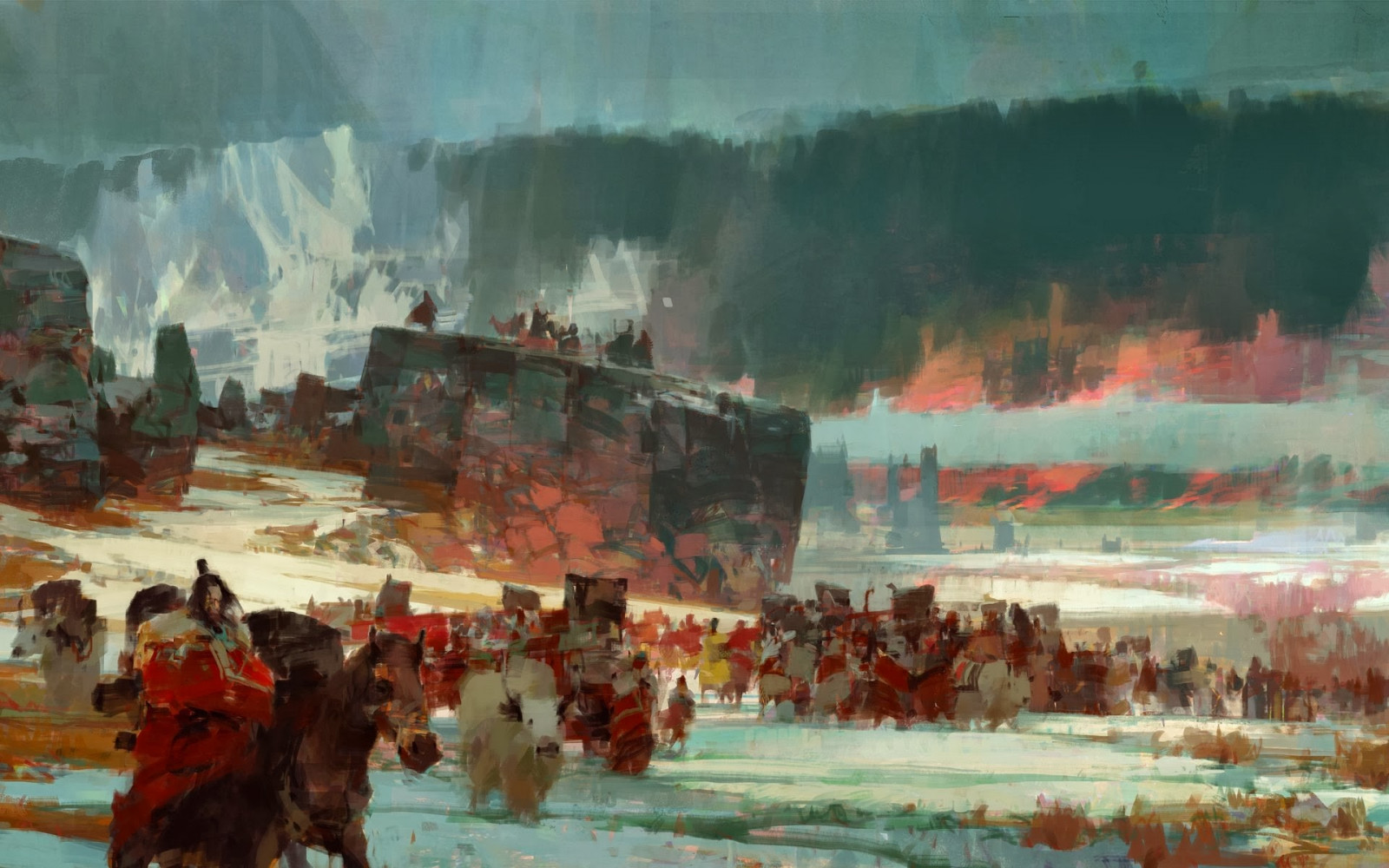 Wallpaper painting, video games, artwork, concept art, Guild Wars 2