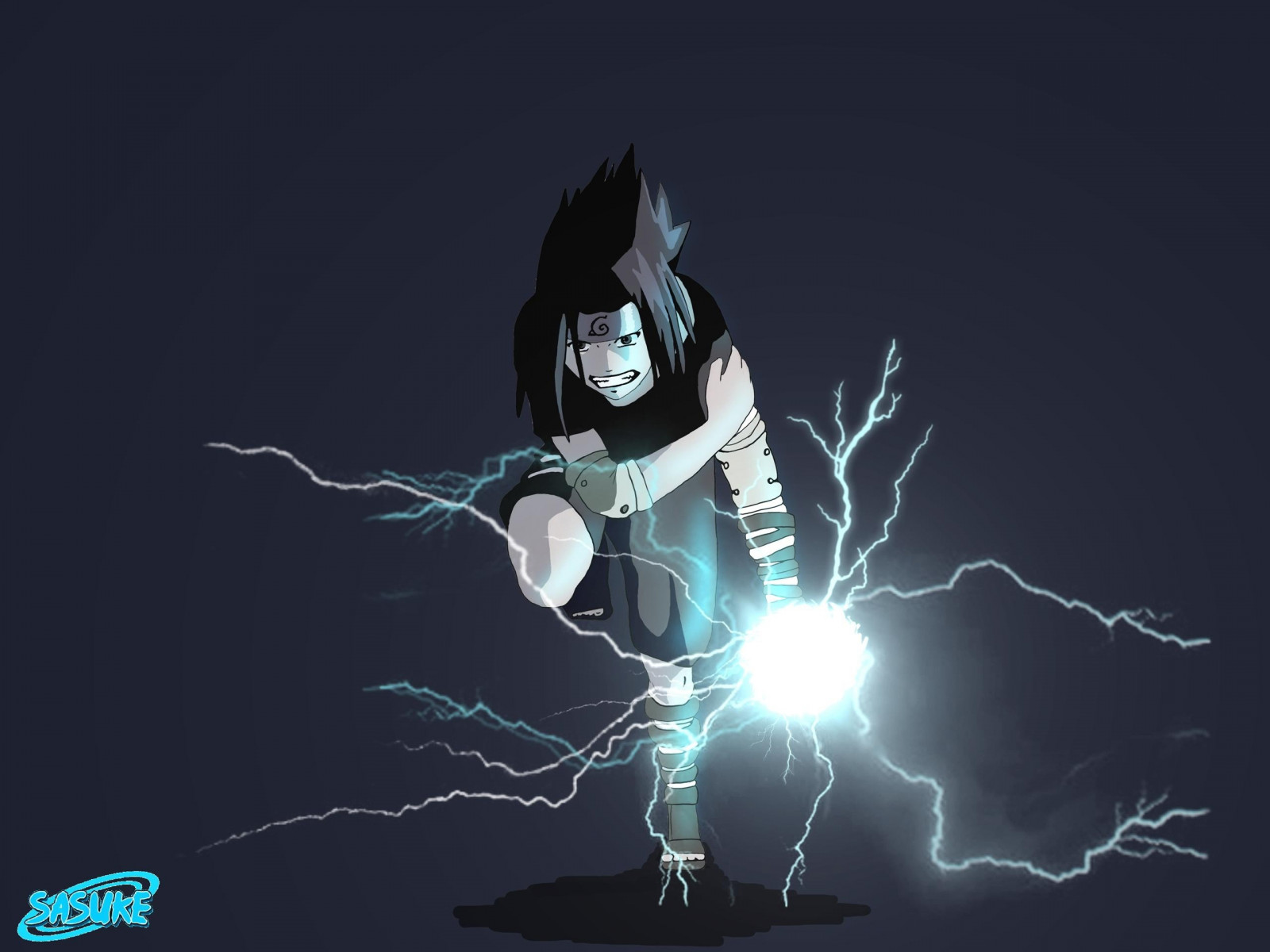 ilustrace, anime, Blesk, Naruto Shippuuden, Uchiha Sasuke, hrom, tma, Snímek obrazovky, počítač tapeta