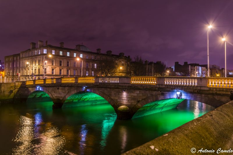 Betrachtung, Nacht-, Gewässer, Wasserweg, Wasser, Brücke
