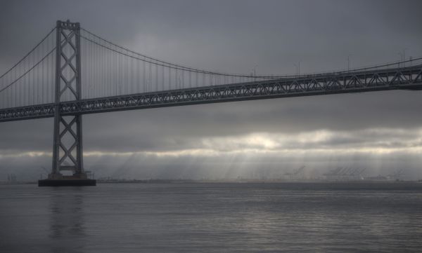 sea,reflection,bay,water,morning,bridge