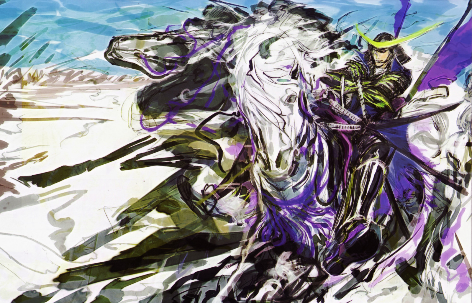 ภาพวาด, ภาพประกอบ, อะนิเมะ, Sengoku Basara, ศิลปะ, ร่าง, ตัวละคร, หนังสือการ์ตูน