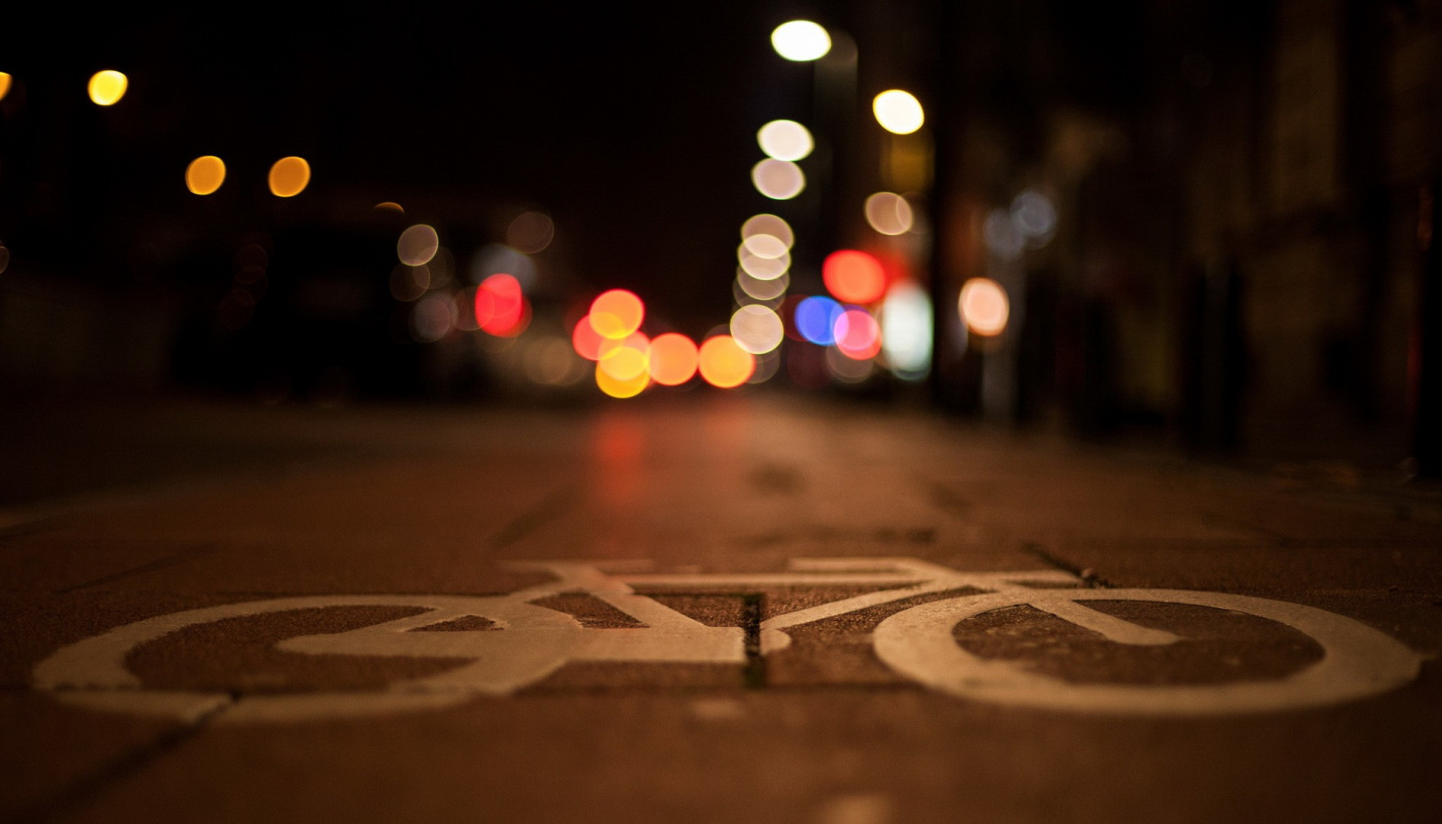 Straße, Nacht-, städtisch, Abend, Kreis, Licht, Farbe, Beleuchtung, gestalten, Dunkelheit