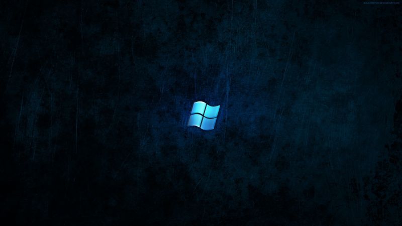 nat, blå, Windows 7, Digital kunst, logo, grunge nat, blå, Windows 7, Digital kunst, logo, grunge