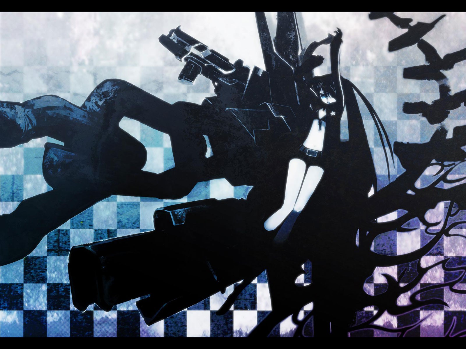 anime, Anime piger, Black Rock Shooter, Kuroi Mato, KUNST, skærmbillede, albumcover