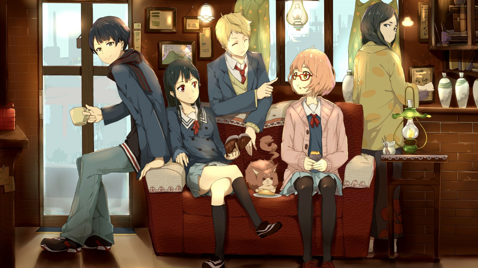 lidé, Kyoukai no Kanata, Kuriyama Mirai, Kanbara Akihito, Nase Hiroomi, Nase Mitsuki, turistická atrakce