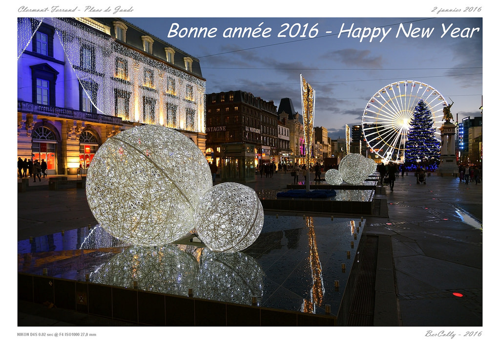 bybilledet, nat, skyline, Frankrig, nyt år, Google, 2016, Bluehour, flickr, belysning, nuit, milepæl, præsentation, Auvergne, turistattraktion, moderne kunst, nouvelan, heurebleue, Clermont-Ferrand, Puy-de-Dôme, Jaude, bercolly