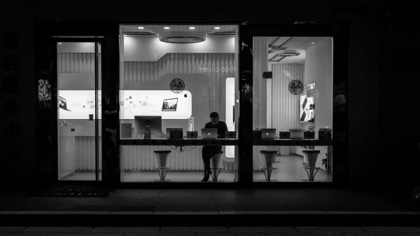 window, people, white, black, monochrome, dark