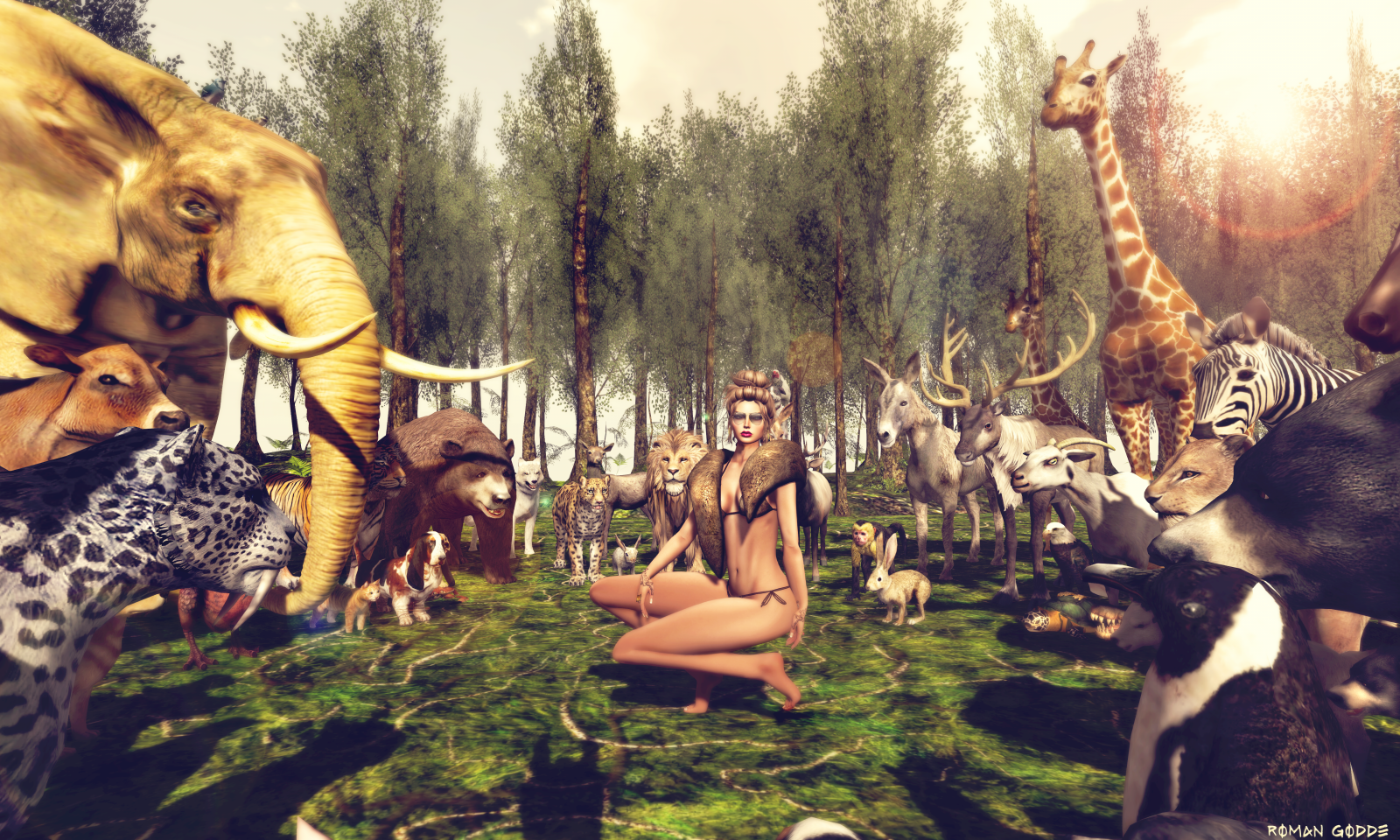 Women Nude With Animals