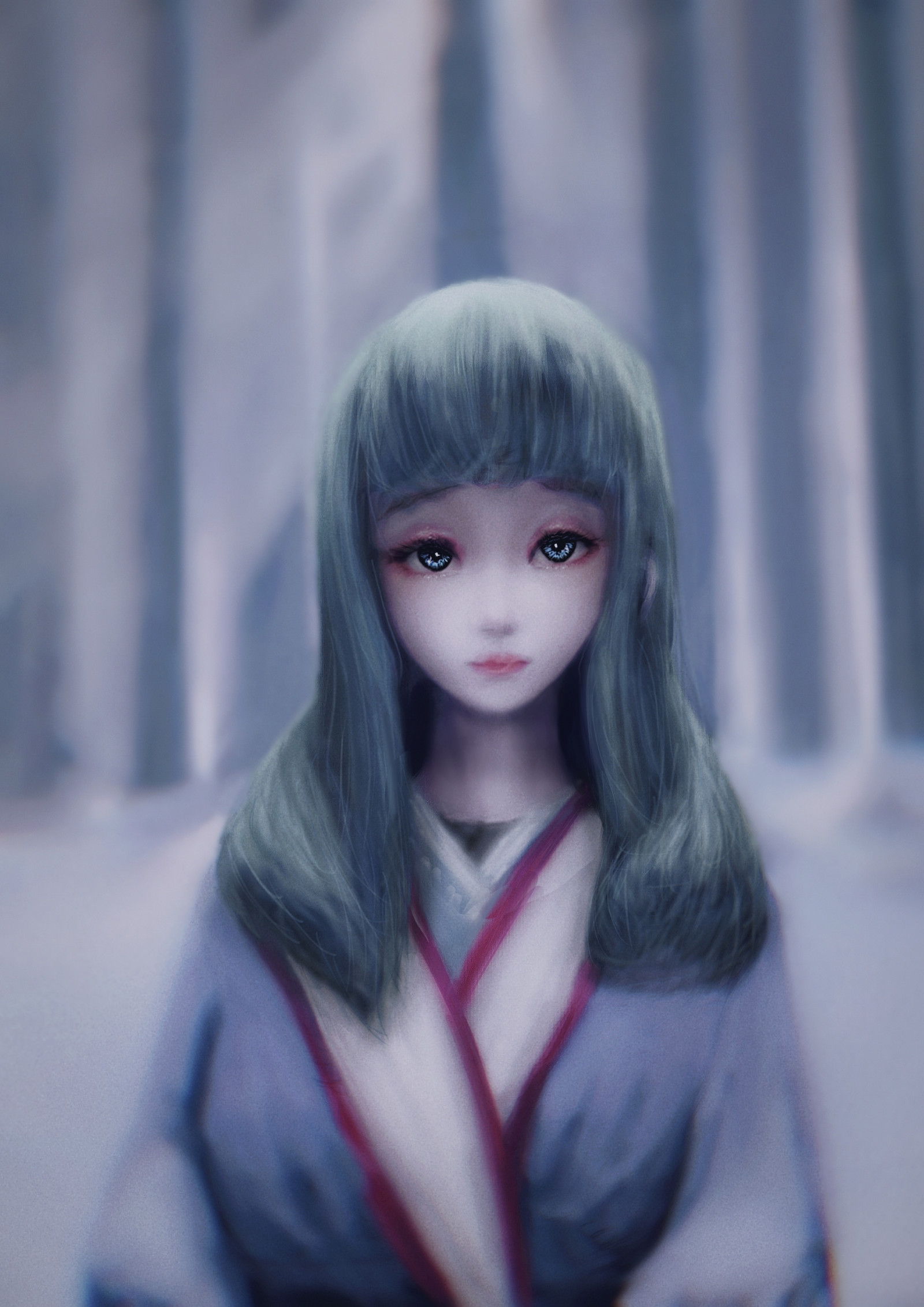 langt hår, illustration