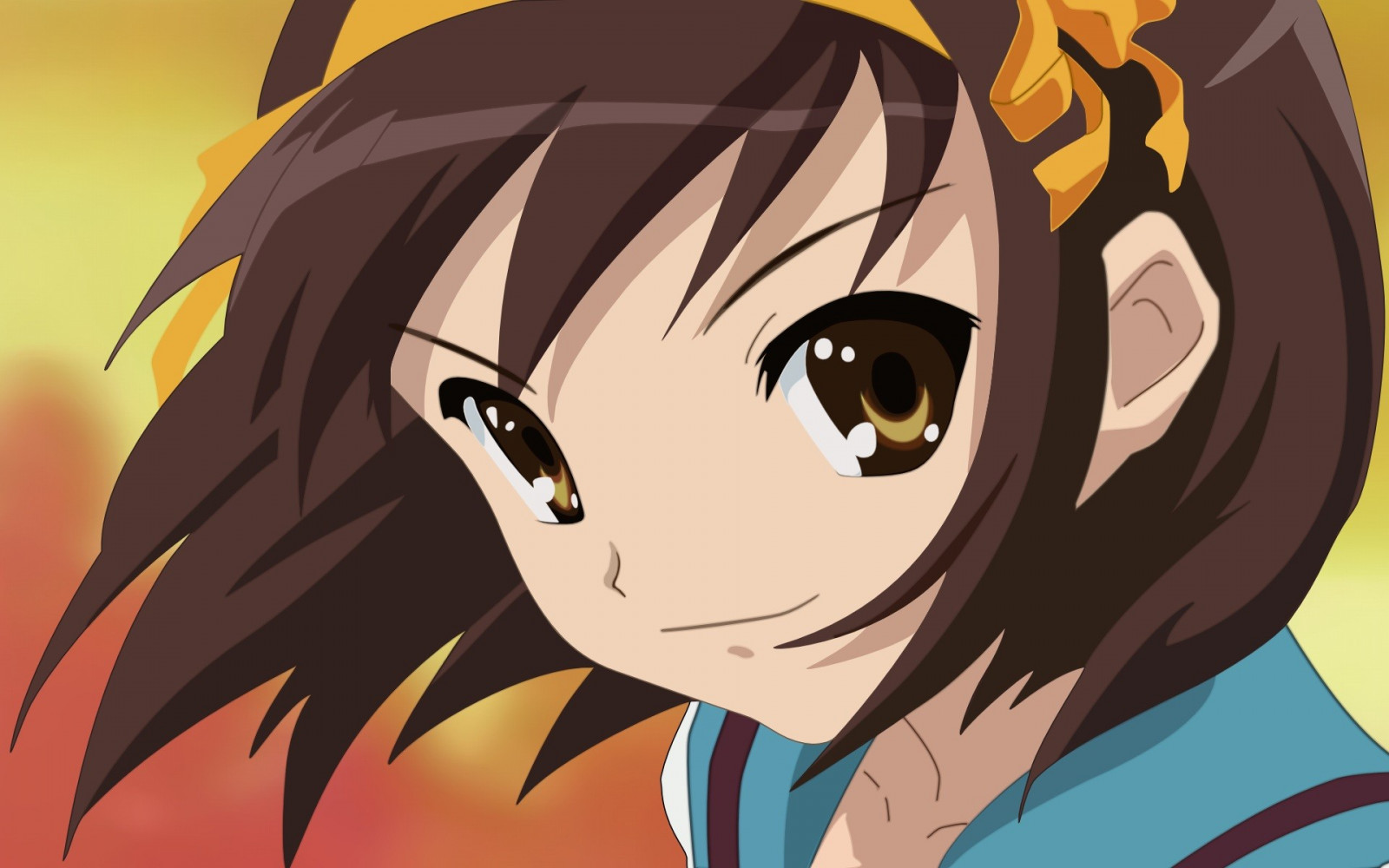 ilustrace, anime, černé vlasy, Melancholie Haruhi Suzumiya, Suzumiya Haruhi, Suzumiya Haruhi no Yuutsu, mangaka