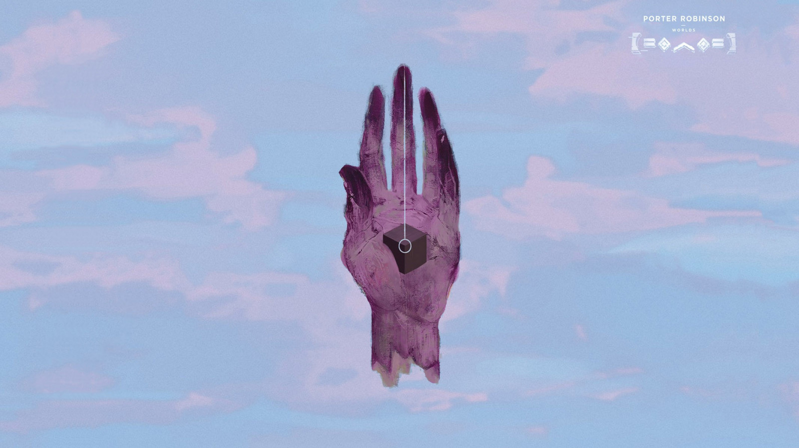 digitální umění, ruce, nebe, krychle, Porter Robinson, křídlo, Atmosféra Země