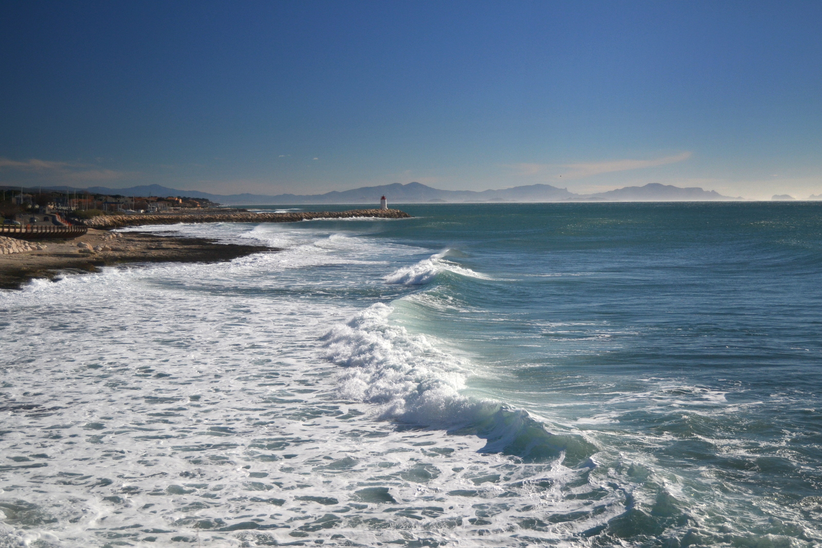 mer, baie, eau, rive, ciel, plage, calme, côte, phare, horizon, cap, nuage, océan, vague, marée, Mer, Plage, Phare, plan d'eau, Vague de vent, Faro, promontoire, promontoire, Entrée, coastal and oceanic landforms