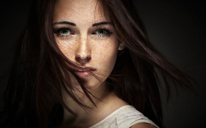 tvář, ženy, model, portrét, dlouhé vlasy, bruneta tvář, ženy, model, portrét, dlouhé vlasy, bruneta