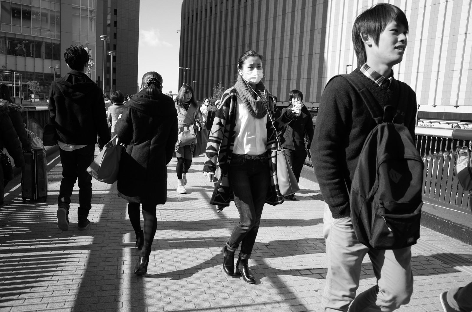 ulice, město, lidé, městský, tělesné, žena, muž, Japonsko, chůze, japonský, Černá bílá, upřímný, chodci, Osaka, Kansai, streetscape, ricohgr, Umeda, kitaku, Yodobashicamera, osakashi, Osakastationcity