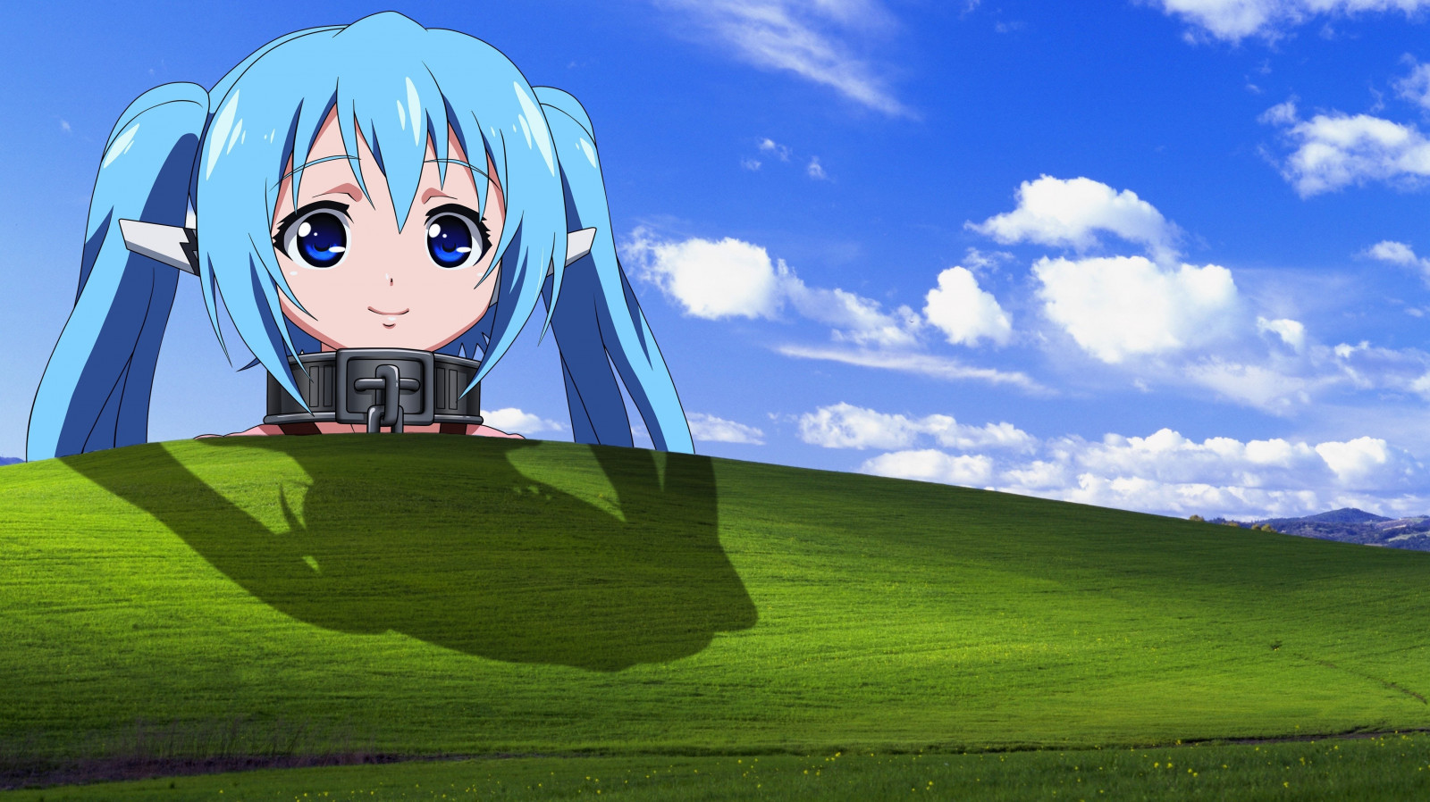 anime, græs, himmel, Sora ingen Otoshimono, nymfe, eng, skærmbillede, computer tapet