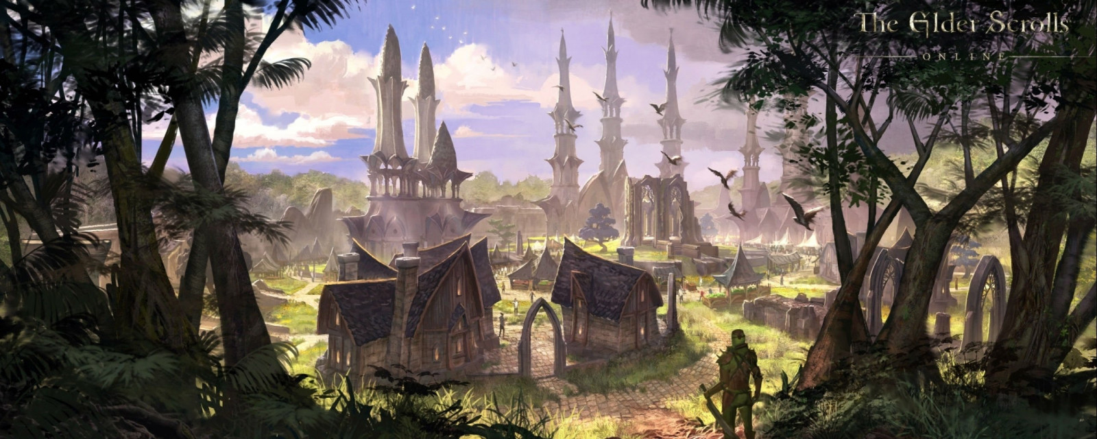 2560x1024 px, akció, alkotás, idősebb, fantázia, harcoló, MMO, online, RPG, tekercsek, Skyrim