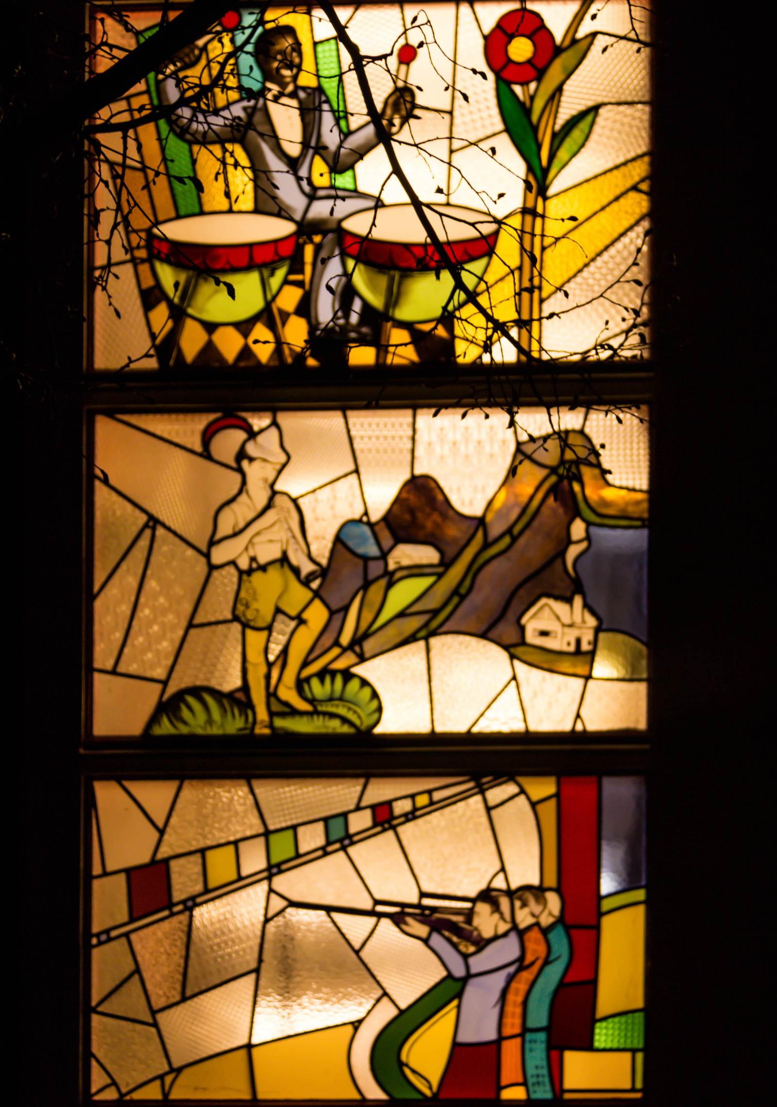 okno, noc, symetrie, sklenka, Stockholm, vitráže, bluehour, zábavní park, materiál, Natt, bl timmen, gr nalund, n jespark