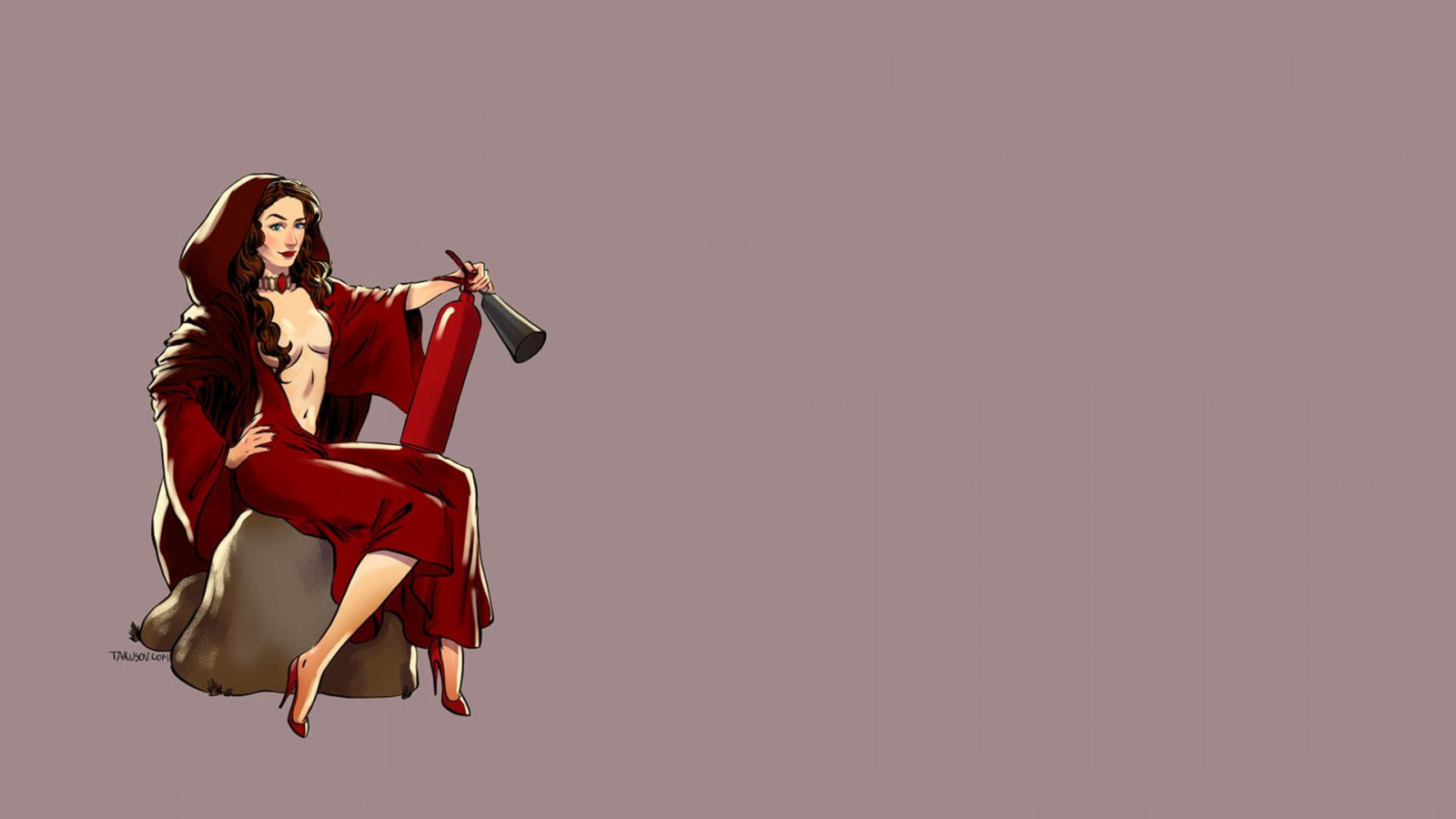 ilustrace, anime, kreslená pohádka, Melisandre, Hra o trůny, pinup modely, Snímek obrazovky, fiktivní postava