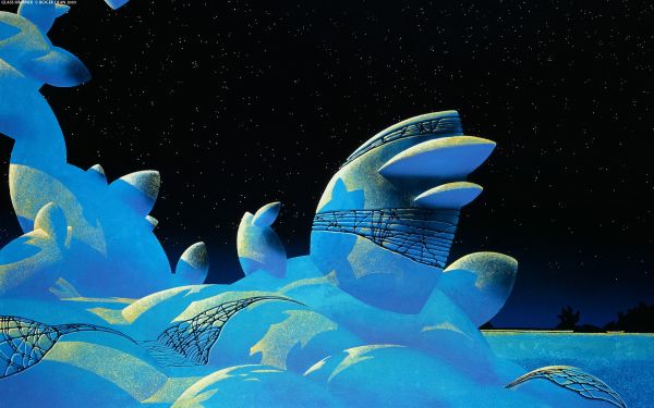 sea, blue, illustration, stars, fish, science fiction