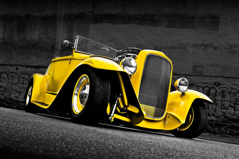 Araba, Araç, Spor araba, Vintage araba, Sarı, Ford Araba, Araç, Spor araba, Vintage araba, Sarı, Ford