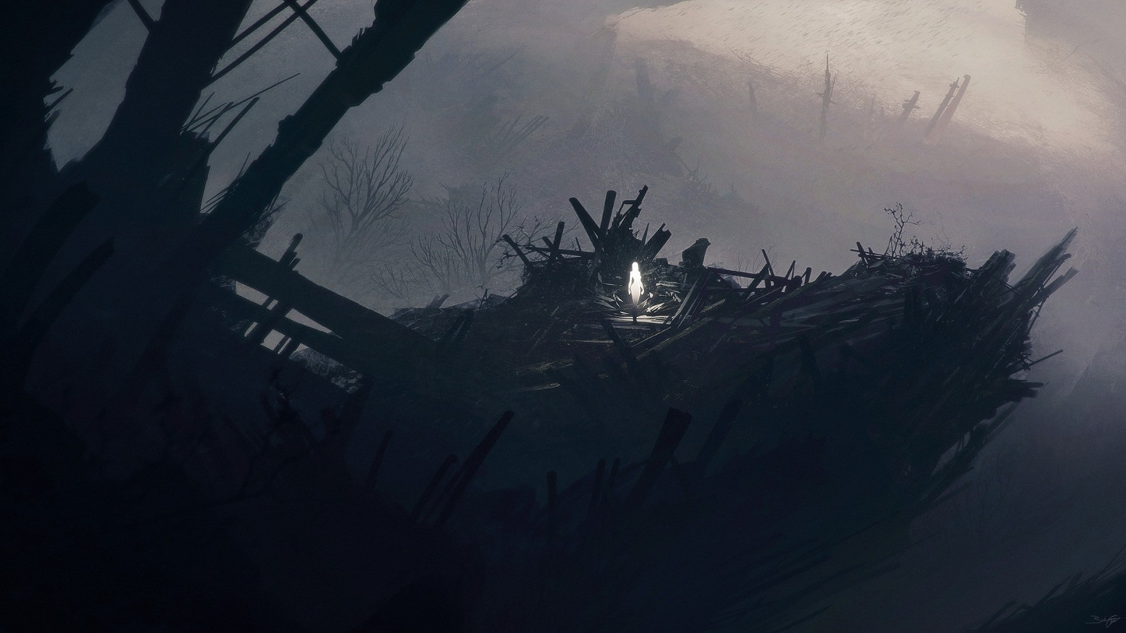 krajina, les, ženy, anděl, umělecká díla, duch, tma, Snímek obrazovky, atmosférický jev, počítač tapeta, Atmosféra Země