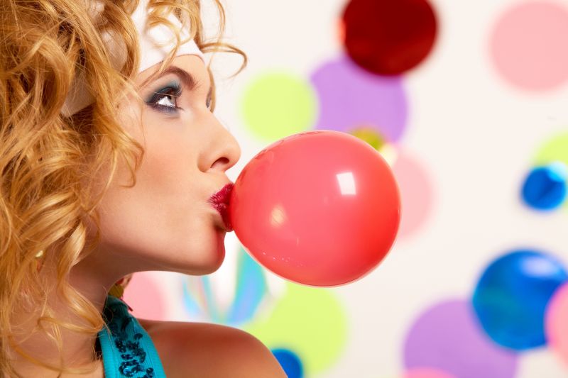 ženy, model, balón, tvář, fotografování, nos ženy, model, balón, tvář, fotografování, nos