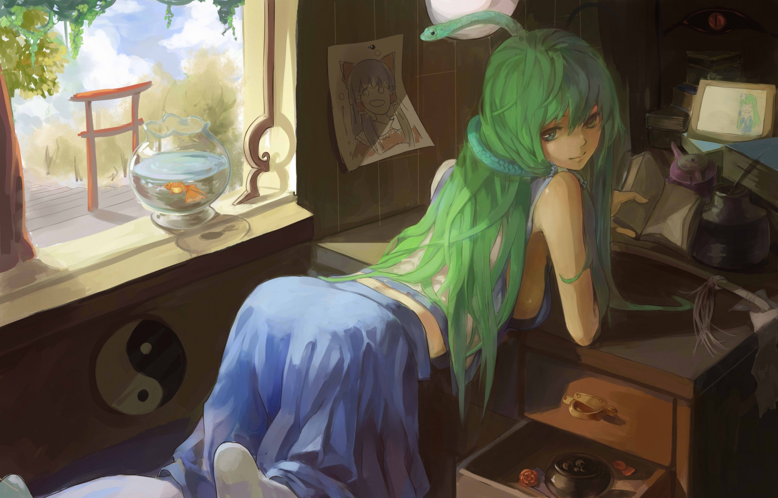 Wallpaper : 3831x2452 px, anime girls, Kochiya Sanae, sexy anime