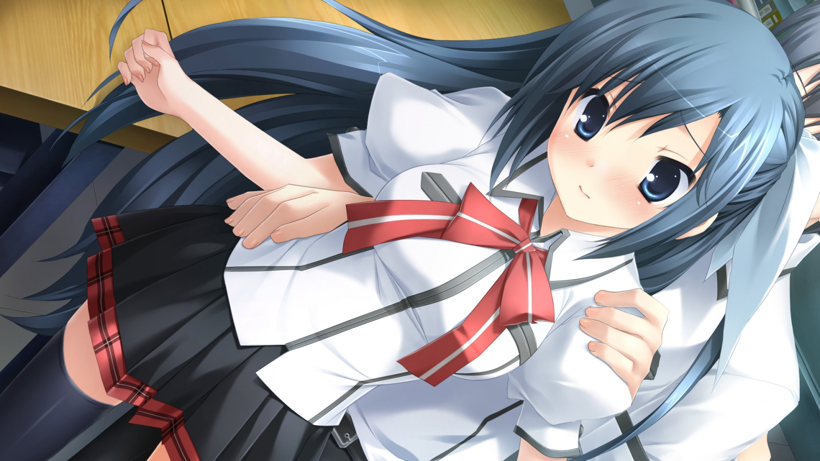 anime, brunette, med bånd, pige, se, ung, mangaka, Takamizawa saran