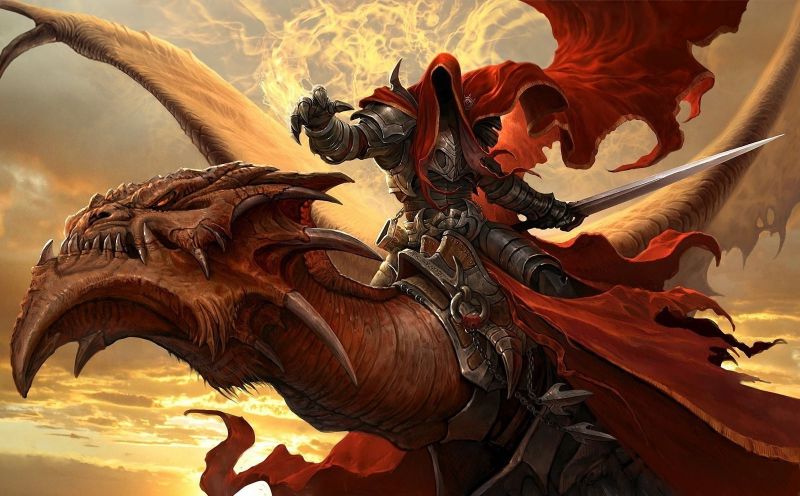 1600x992 px, draak, fantasy art, zonsondergang, zwaard, krijger 1600x992 px, draak, fantasy art, zonsondergang, zwaard, krijger