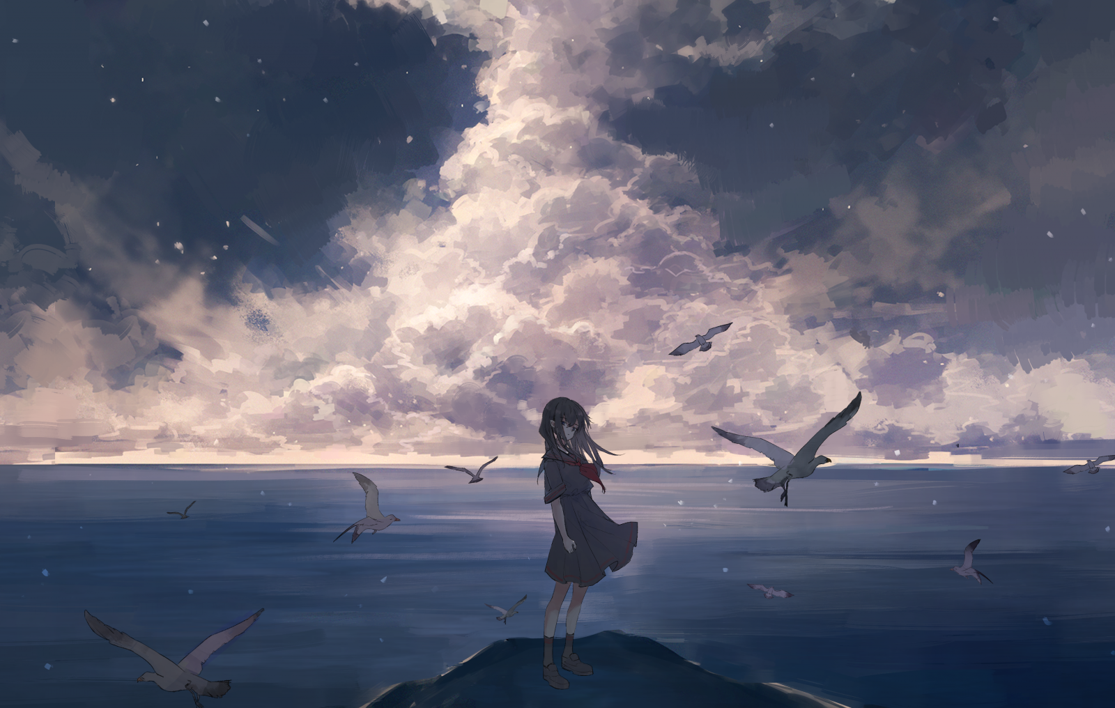 anime, gadis anime, seni digital, karya seni, 2D, potret
