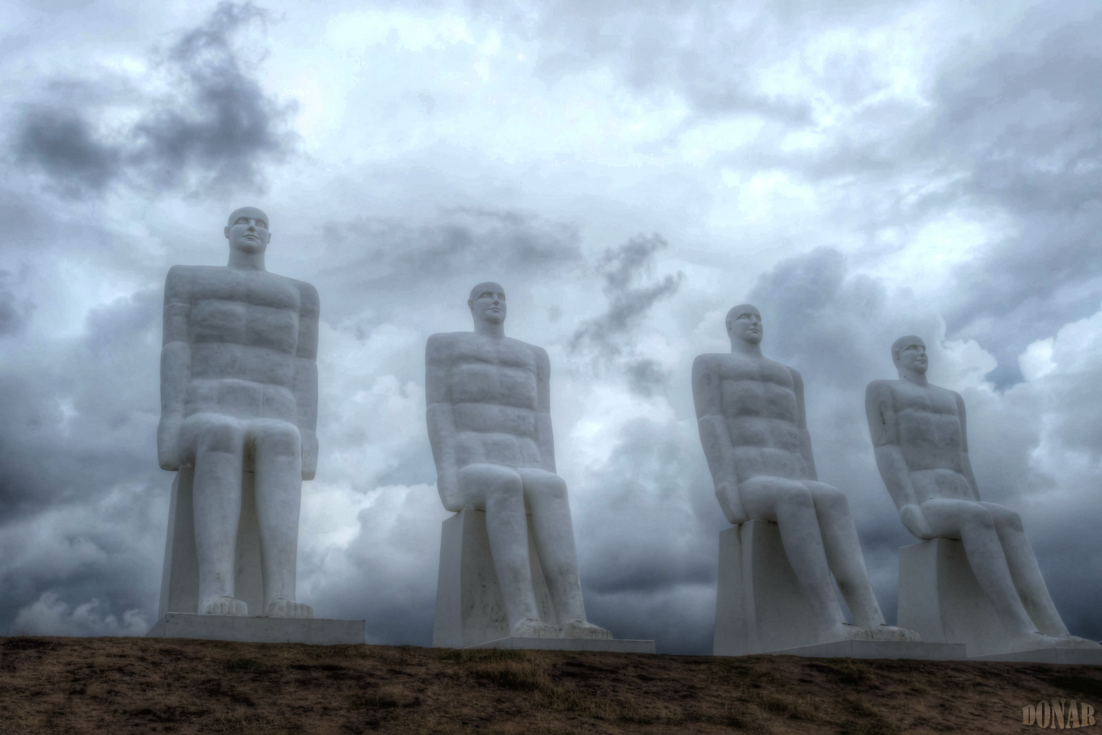 sochařství, mraky, Dánsko, Evropa, Esbjerg, Dánsko, donar