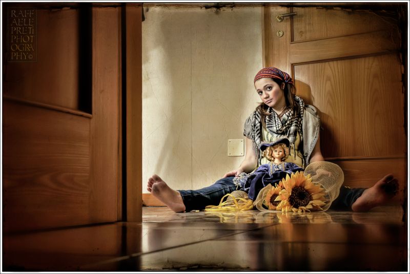 dívka, sedící, human behavior