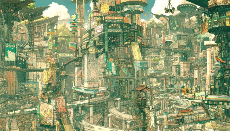 město, panoráma města, mrakodrap, metropole, anime, Tekkon Kinkreet město, panoráma města, mrakodrap, metropole, anime, Tekkon Kinkreet