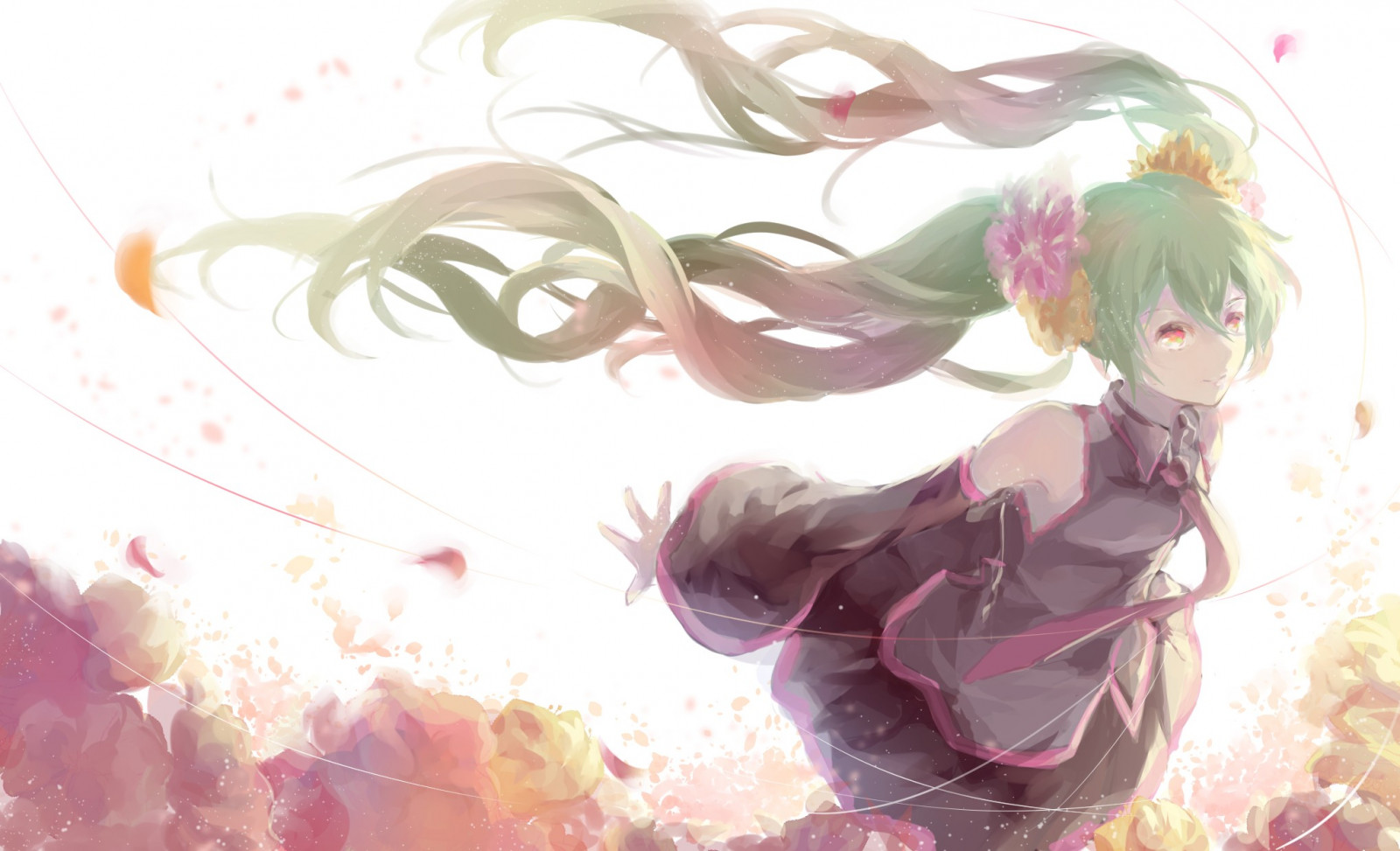 Illustration, lange Haare, Anime, Anime Mädchen, Vocaloid, Hatsune Miku, Twintails, Mangaka