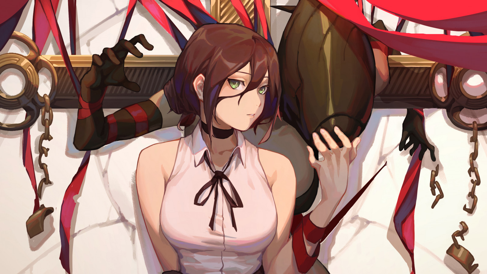 Wallpaper Chainsaw Man Melihat Viewer Reze Chainsaw Man Rambut 
