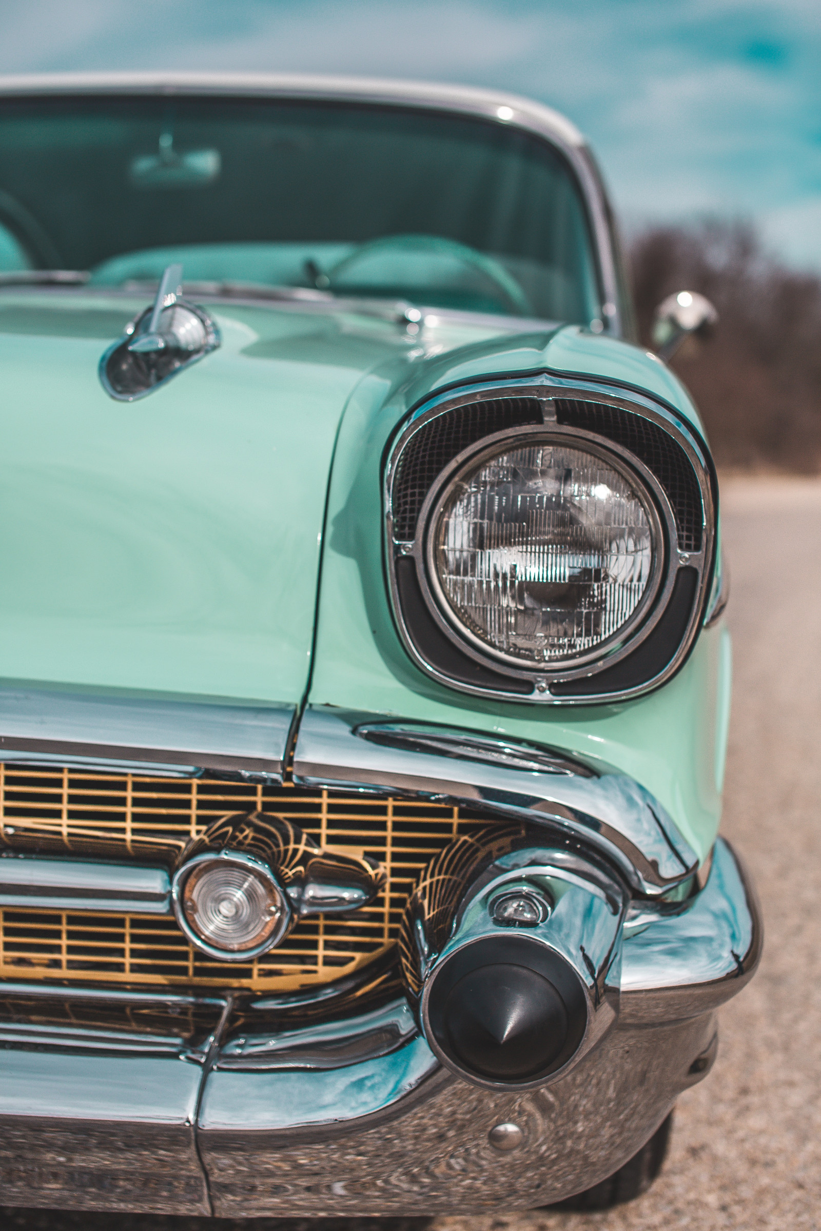 Car Retroscope Background Wallpaper : headlight, auto, retro, front view 3644x5466 - wallup ...