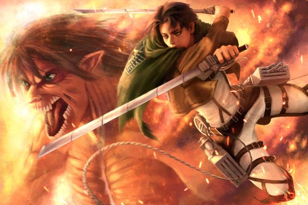 anime,levi,6001x4000 px,attack,Battles,guys