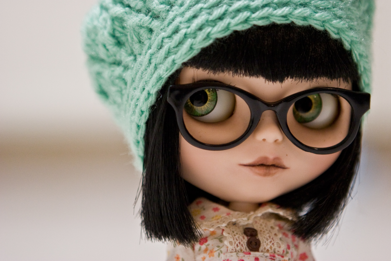 Wallpaper doll, Blythe, freckles, custom, ll, lounginglovely, faceup