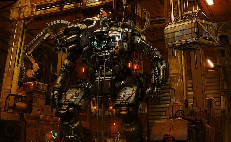 futuristický, umělecká díla, sci-fi, Mech, stroj, noc futuristický, umělecká díla, sci-fi, Mech, stroj, noc