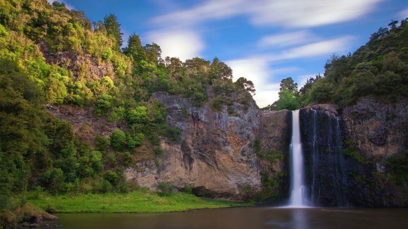 landschap, waterval, meer, water, rots, natuur landschap, waterval, meer, water, rots, natuur
