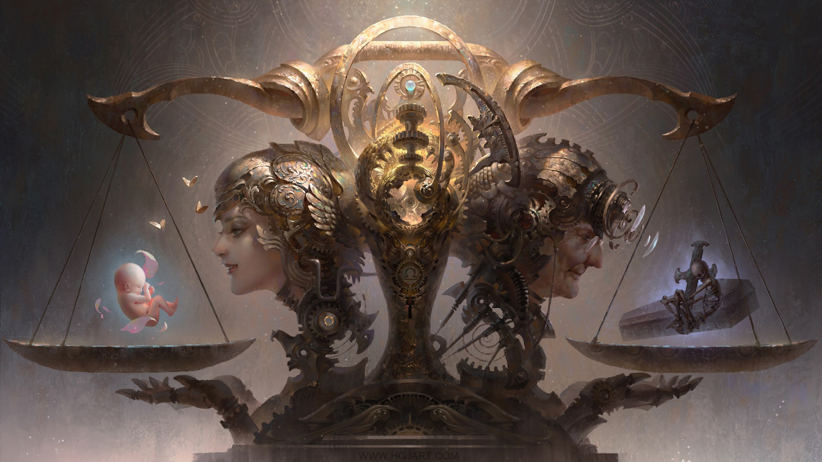 digitální umění, fantasy umění, umělecká díla, sochařství, Hodinky, socha, smrt, mytologie, památník, UMĚNÍ, Snímek obrazovky, dávná historie