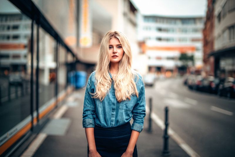 ženy venku, ženy, model, blondýnka, ulice, dlouhé vlasy ženy venku, ženy, model, blondýnka, ulice, dlouhé vlasy