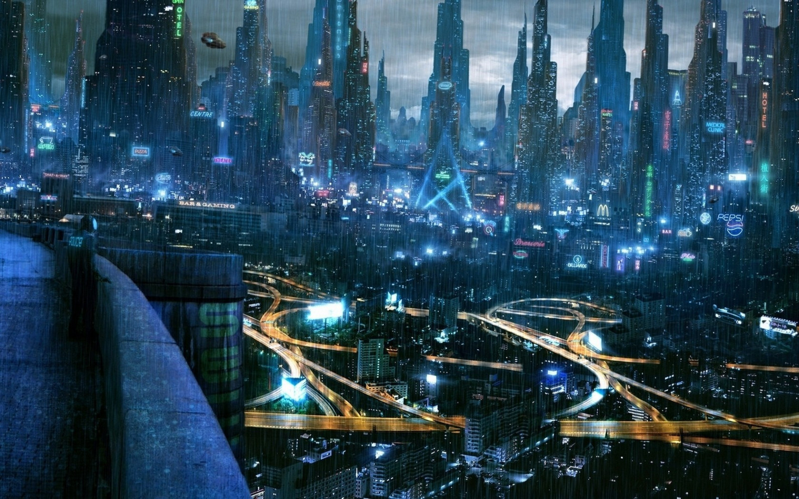město, panoráma města, noc, cyberpunk, odraz, panoráma, mrakodrap, večer, futuristické město, soumrak, metropole, centrum, počasí, urban area, Atmosféra Země, Metropolitní oblast, lidské osídlení, letecké snímkování