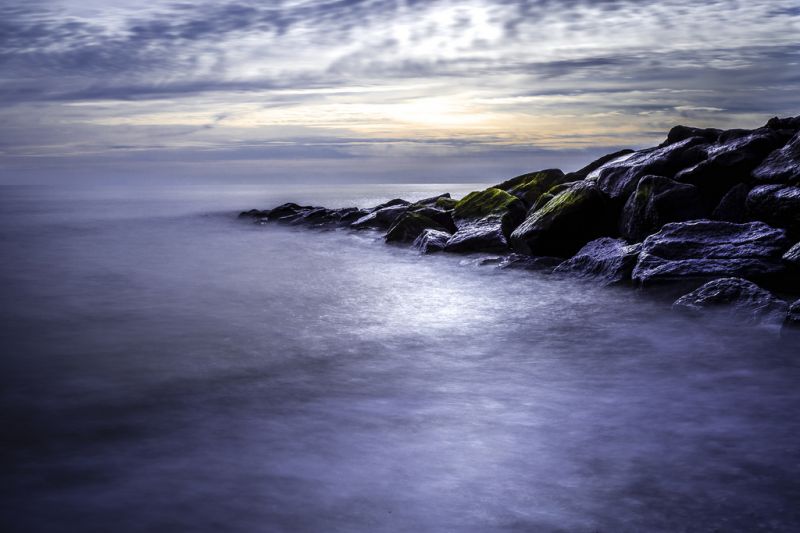 le coucher du soleil,eau,paysage,mer,Roche,rive
